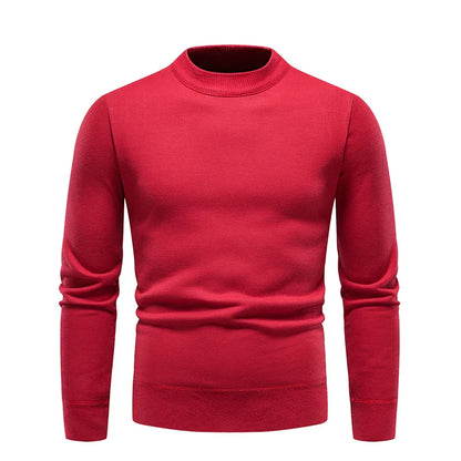 maoxiangshop Men's Pullover Soft Sweater Winter Velvet Shirts Brand Clothing Knitted Fleece Warm Cold Blouse Slim Fit Bottom Shirts
