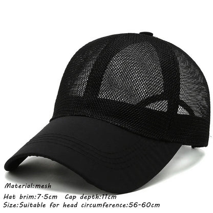 maoxiangshop Summer Full Mesh Baseball Cap Unisex Trucker Cap Trucker Caps Men Fishing Hat Quick Dry Golf Running Hat Adjustable Snapback Hat