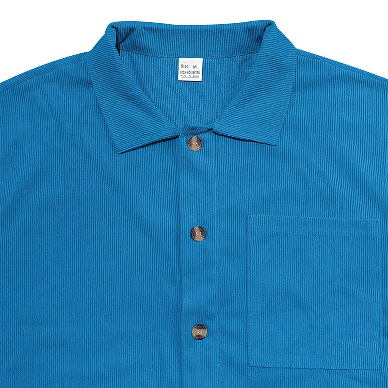 maoxiangshop Solid Color Texture Shirts And Shorts Mens Two Piece Sets Summer Casual Short Sleeve Buttoned Lapel Shirt Outfits Men Streetwear