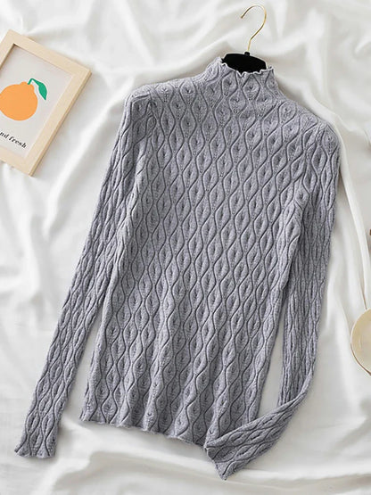 maoxiangshop 2024 Cashmere Turtleneck Women Sweaters Autumn Winter Warm Pullover Slim Tops Knitted Sweater Jumper Soft Pull Female