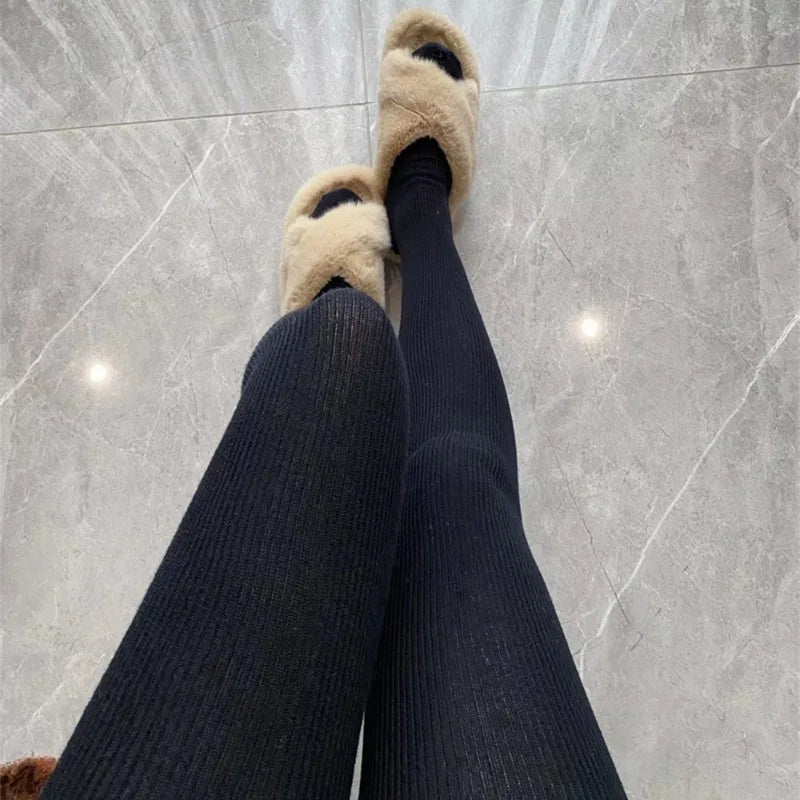 maoxiangshop  -  Women's High Waist Leggings Fashion Tight Luxury Pantyhose Spring Autumn Solid Super Elastic Street Female Stockings Y2k