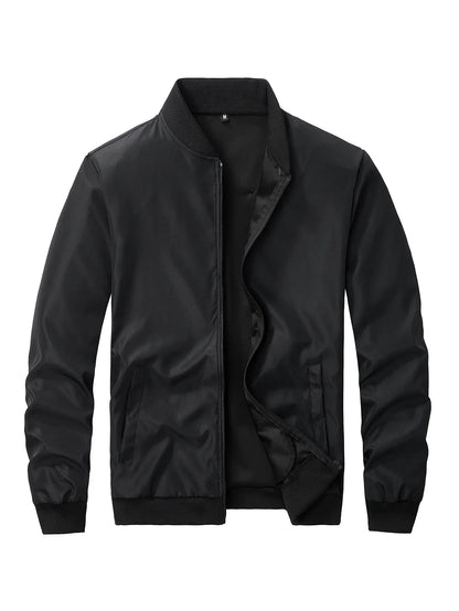 maoxiangshop 2024 Spring and Autumn New Baseball Collar Short Loose Solid Color Jacket Men's Business Casual Thin Coat Trend