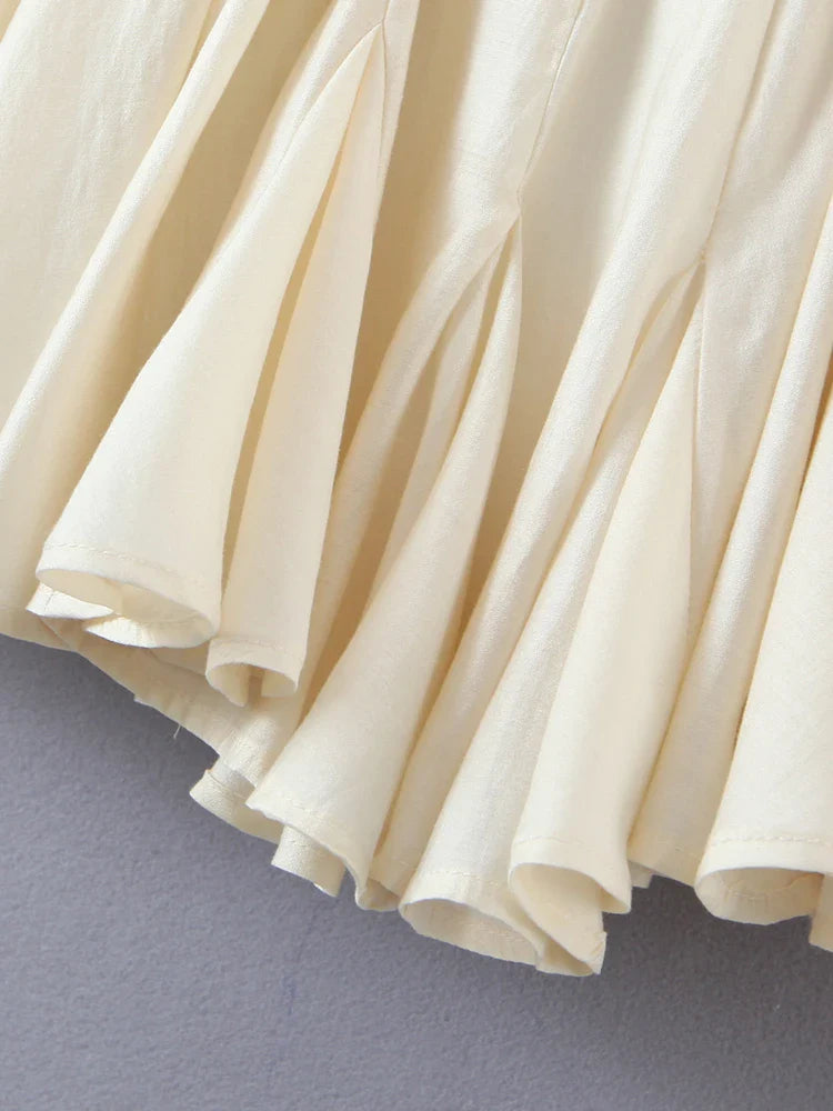 2023 Spring Summer New Fashion Sexy Party Slim Women Pleated Elastic High Waist Chic Strap Short Mini Dress Female