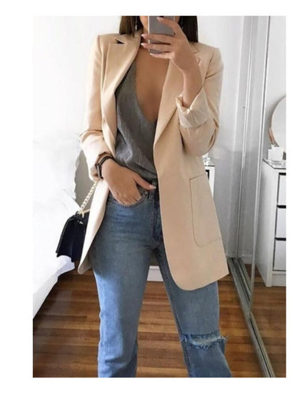 Spring and Summer New Lapel Ladies Suit Jacket Commuter Professional Office Temperament Suit Jacket Casual Jacket Office