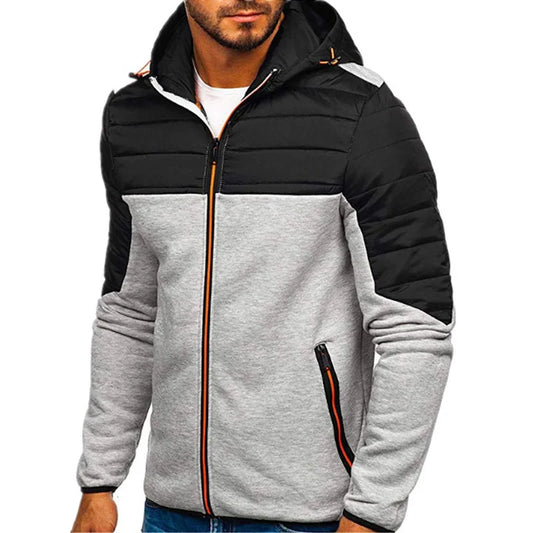 maoxiangshop Men's Hoodies Spring Autumn Casual LongSleeve Zip Up Hoodie Men Sweatshirt Patchwork Hooded Sweatshirts Streetwear Hoody Cardigan