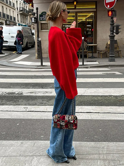 Vintage Knitted Woolen Jackets Women Casual V-neck Long Sleeve Female Short Coats Autumn Winter Fashion New Lady Outwears