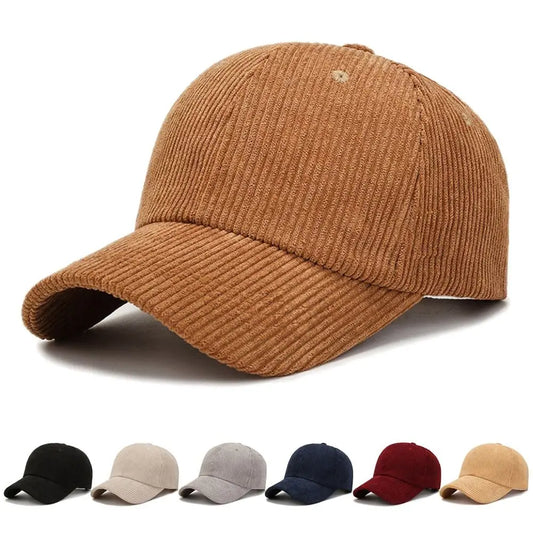 maoxiangshop Autumn Corduroy Baseball Cap Women Men Trendy Vintage Baseball Hat Outdoor Adjustable Hip Hop Sun Hat Fashion Accessories