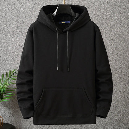 maoxiangshop Solid Color Hoodies Men 12XL 10XL Plus Size Hoodies Autumn Winter Thick Fleece Hoodie Male Big Size 12XL Hooded Pullover Black