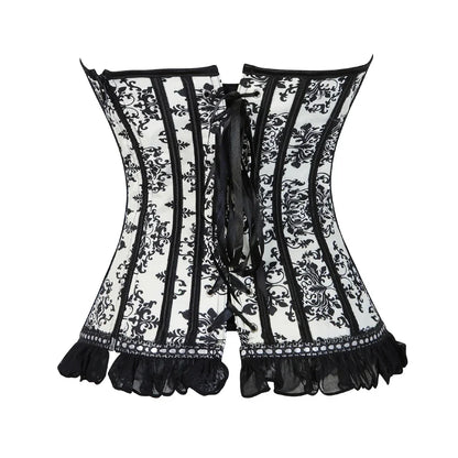 maoxiangshop  -  Women's Bustiers Corsets Lace Flower Print Corset with Halter straps Brocade Gothic Sexy Lingerie Top Vintage Victoriano Bustier