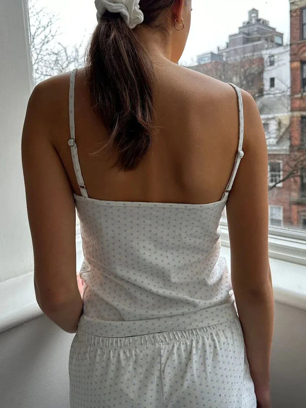 maoxiangshop  -  Lace Trim Hearts Tank Tops Women Summer Clothes 2024 Cotton Sexy 2000s Y2K Camisole Tanks Girls Trending Cute Kawaii Crop Top