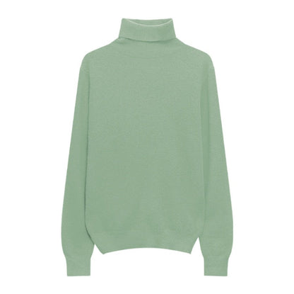 maoxiangshop Winter High Quality Wwomen's Wool Sweater Solid Color High-neck Pullover Long-sleeved Knit Top