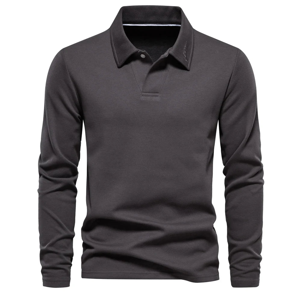 maoxiangshop Embroidery Polo Shirt for Men Fashion Neck Turn Down Collar Mens Casual Social Polo Shirts Luxury Golf Shirt