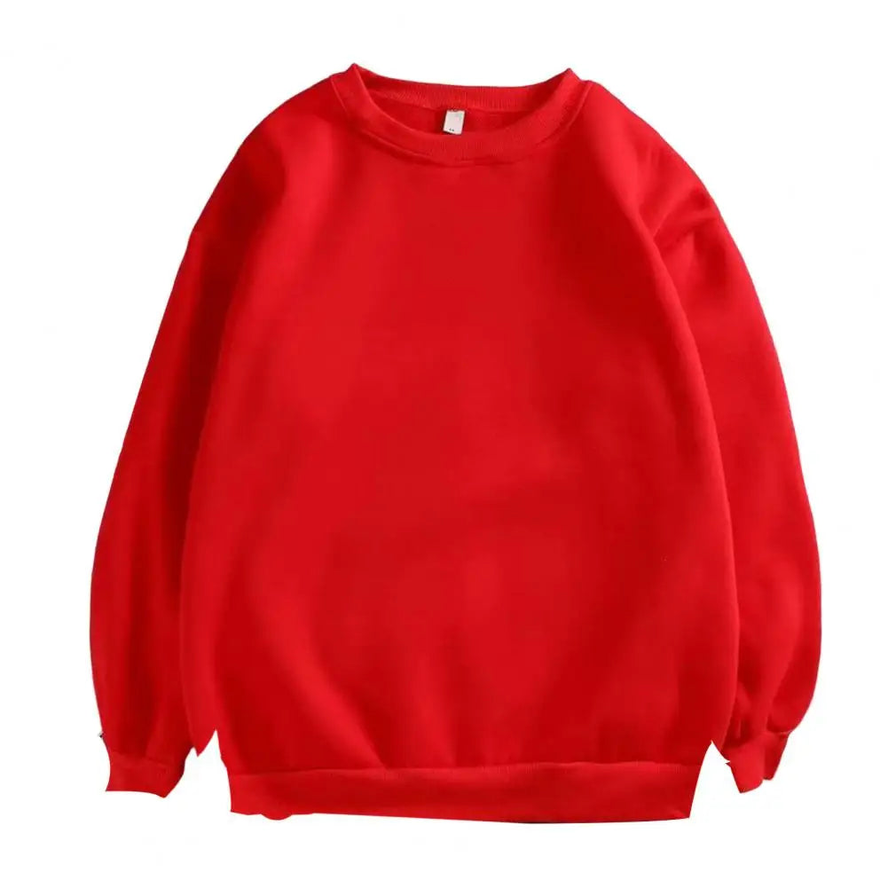 maoxiangshop Harajuku Sweatshirts Men's Autumn Korean Solid Color Fleece Oversized Pullovers Casual O Neck Basic Tops Hip Hop Streetwear