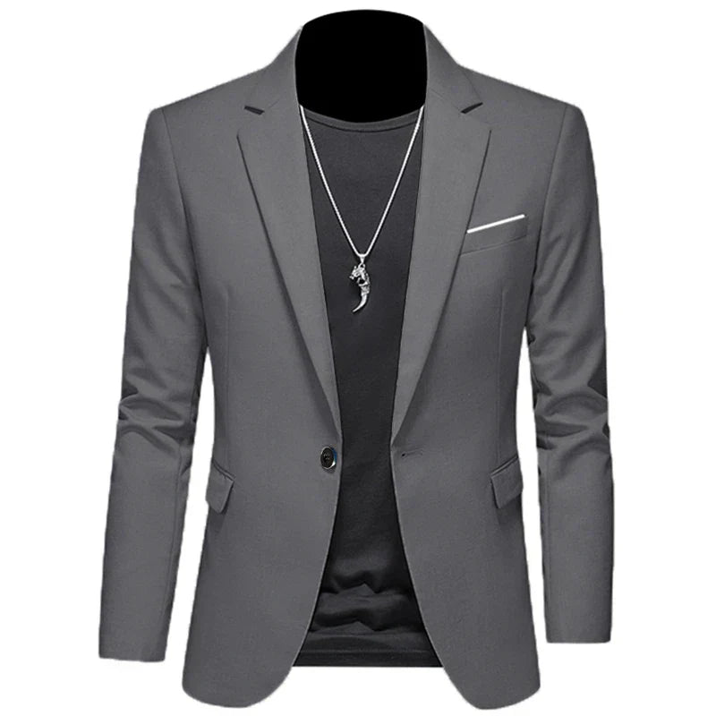 maoxiangshop 2024 Fashion New Men's Casual Business Slim Fit Formal Dress Blazers Jacket Suit Coat