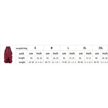 maoxiangshop  -  Big Size Women's Gothic Steampunk Skirt Pirate Flair and Victorian Ruffles Anime Cos Victorian Era Gothic Skirt