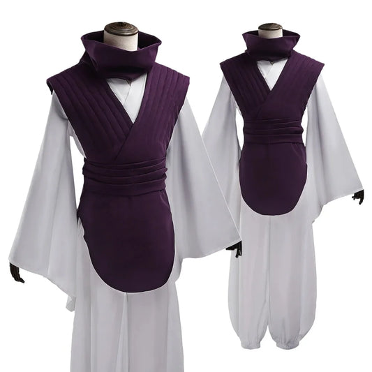 maoxiangshop  -  Cosplay Costume Purple Vest Neck Gaiter Belt White Elastic Pants Top Gift Anime Cosplay