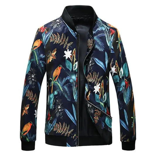 maoxiangshop Plus Size 6XL-M 2024 Autumn New Printed Jacket Fashion Slim Fit Mens Casual Bomber Jacket Cardigan Zipper Coats Windbreaker Coat