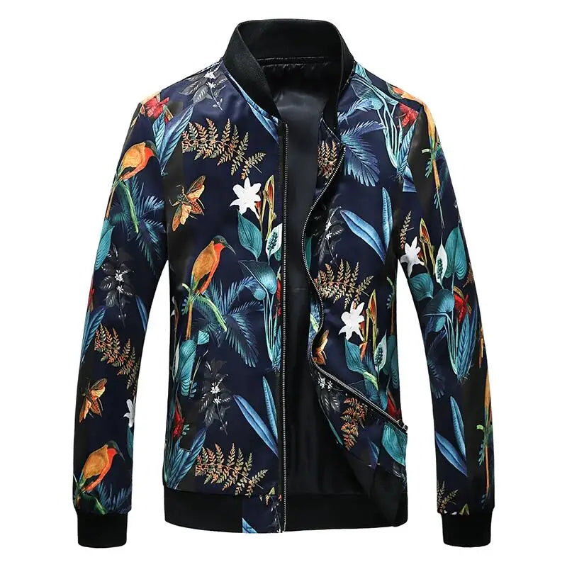 maoxiangshop Plus Size 6XL-M 2024 Autumn New Printed Jacket Fashion Slim Fit Mens Casual Bomber Jacket Cardigan Zipper Coats Windbreaker Coat