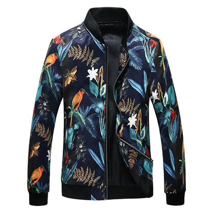 maoxiangshop Plus Size 6XL-M 2024 Autumn New Printed Jacket Fashion Slim Fit Mens Casual Bomber Jacket Cardigan Zipper Coats Windbreaker Coat