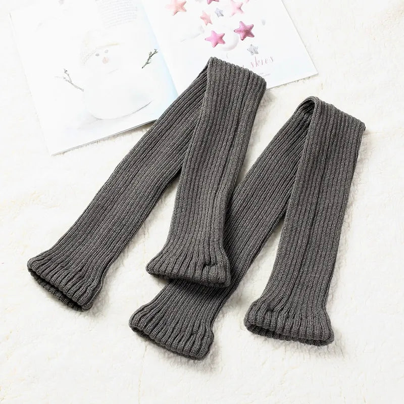 maoxiangshop 70cm Over Knee Yoga Leg Warmers Korean Lolita Winter Girl Women Knit Boot Socks Pile Up Socks Foot Warming Cover чулки