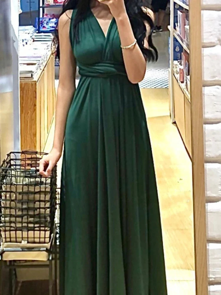 Purple Sexy Party Sleeveless Dress Women Chiffon France Vintage Long Dress Female Beach Elegant Chic Backless Dress Summer