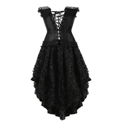 maoxiangshop  -  Corset Dress Steampunk Push Up Korsage Sexy Slimming Padded Corsetto Vintage Bustiers with Skirt Dance Party Costumes