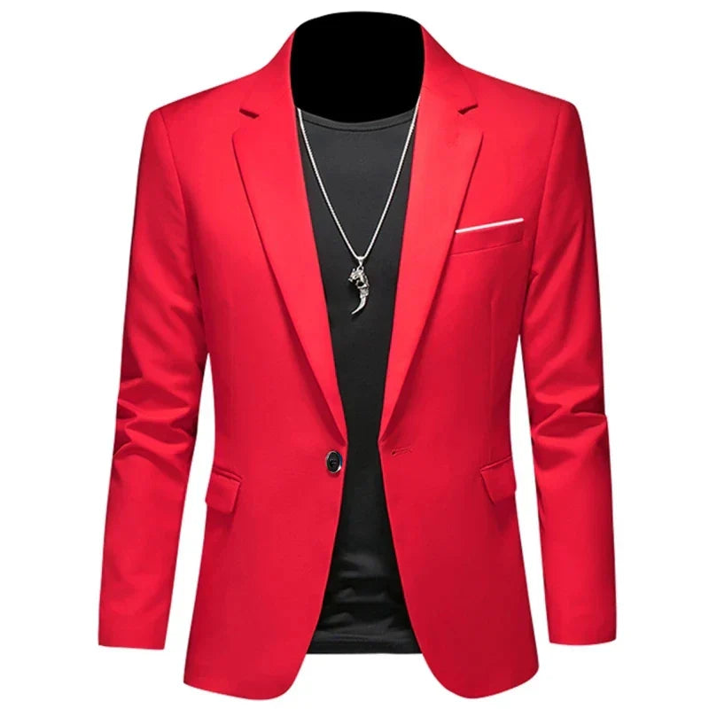 maoxiangshop 2024 Fashion New Men's Casual Business Slim Fit Formal Dress Blazers Jacket Suit Coat