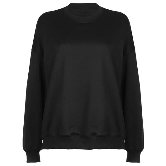 Hoodies Sweatshirts Basic Solid Color Cozy Round Neck Pullovers Long Sleeve Top Fall Winter Clothes Woman P67-CI51