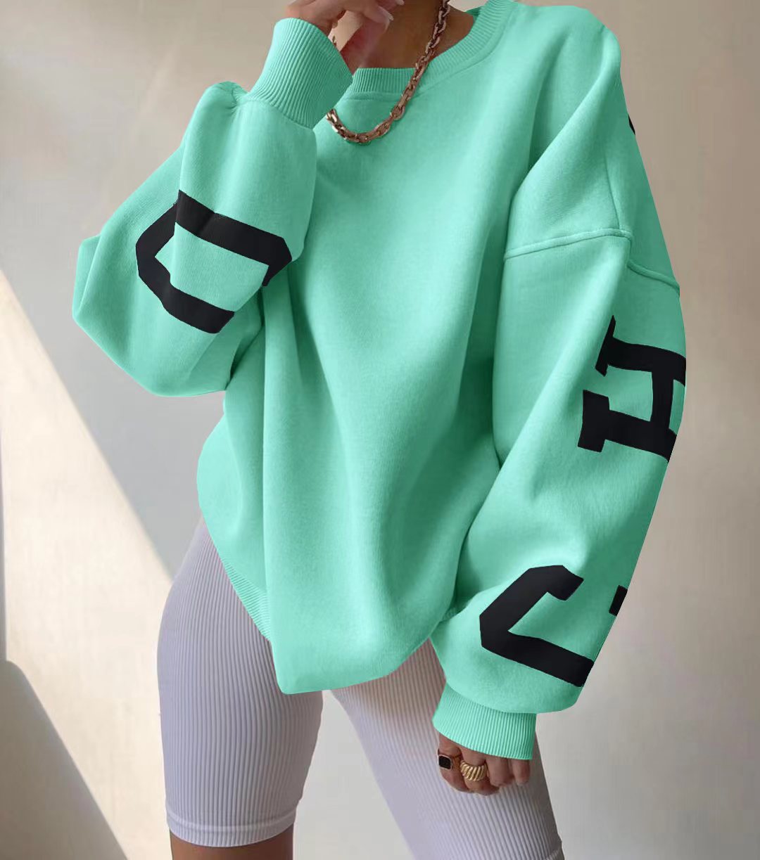 Women Letter Print Pullovers Autumn Korean Harajuku Oversized Long Sleeve Sportswear Tops 2023 Female Casual O-Neck Sweatshirts