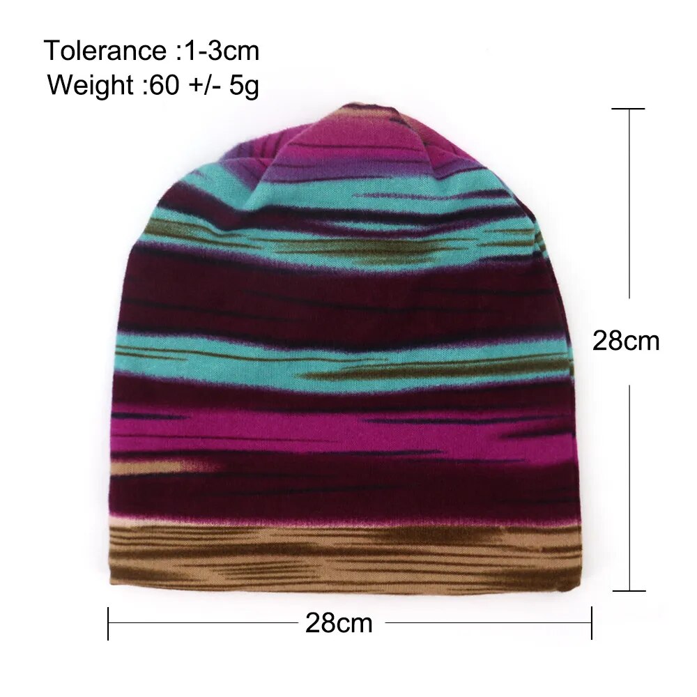 maoxiangshop New Fashion Women Soft Hat Spring Autumn Warm Beanies Skullies Adult Sport Outdoor Beanies Casual Striped Hats Hip Hop Bonnet