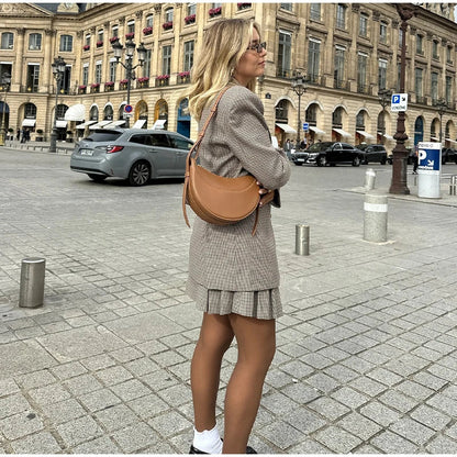 maoxiangshop  -  Plaid Coat Women Belt Autumn Winter Slim Lapel Buttons Pockets Outerwear Female Long Sleeve Vintage Jacket Lady High Street Chic