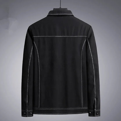 maoxiangshop New Autumn Casual Jacket Men Korean Fashion Turn Down Collar Jacket Coat Men\'s Hip Hop Jackets Men Streetwear Outerwear