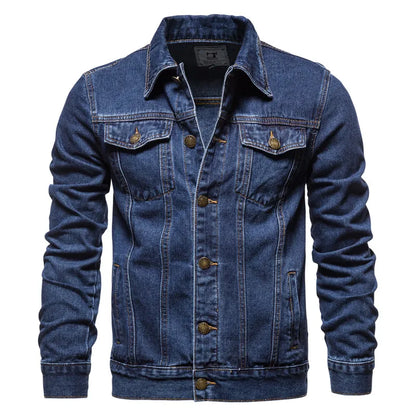 maoxiangshop New Autumn Men's Casual Workwear Jeans Jacket Loose Casual Versatile Youthful Male Solid Color Tops Dnim Mens Outwear