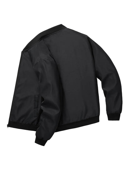 maoxiangshop 2024 Spring and Autumn New Baseball Collar Short Loose Solid Color Jacket Men's Business Casual Thin Coat Trend