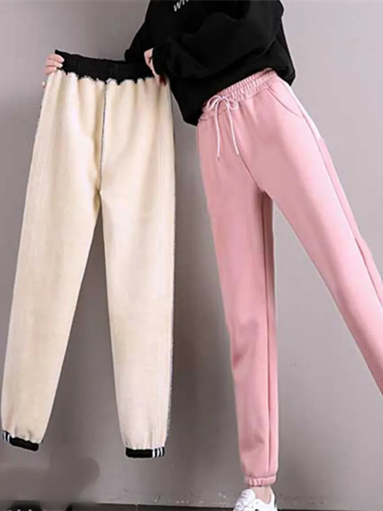 maoxiangshop Women Winter Warm Leggings Thick Trousers Warm Fleece Plus Size Long Thicken Pants Fashion Casual Soild Color Leggings