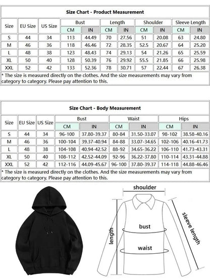 maoxiangshop Hoodie for Men Solid Fleece-lined Sweatshirts Unisex Streetwear Pullover Fall Winter Hooded Jumper Basic Sweats