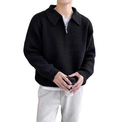 maoxiangshop Men Sweater Long Sleeve Soft Warm Wear-resistant Autumn Sweater   Spring Sweater  for Daily Life