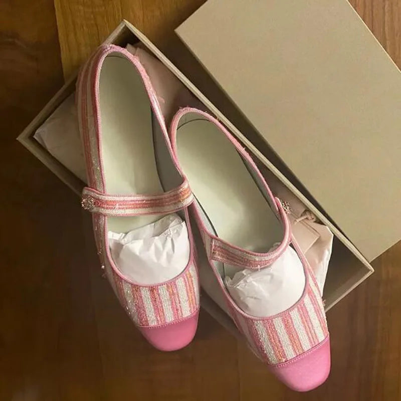 maoxiangshop -  New Spring Autumn Student Shoes College Lolita Mary Jane Low Heels Women Creepers School Girl Loafers Vintage Pumps Pink TZ4-10