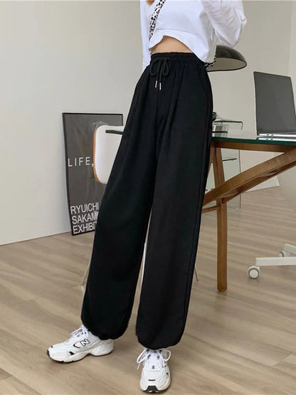 Gray Sweatpants for Women Autumn New Baggy Fashion Oversize Sports Pants Balck Trousers Female Joggers Streetwear
