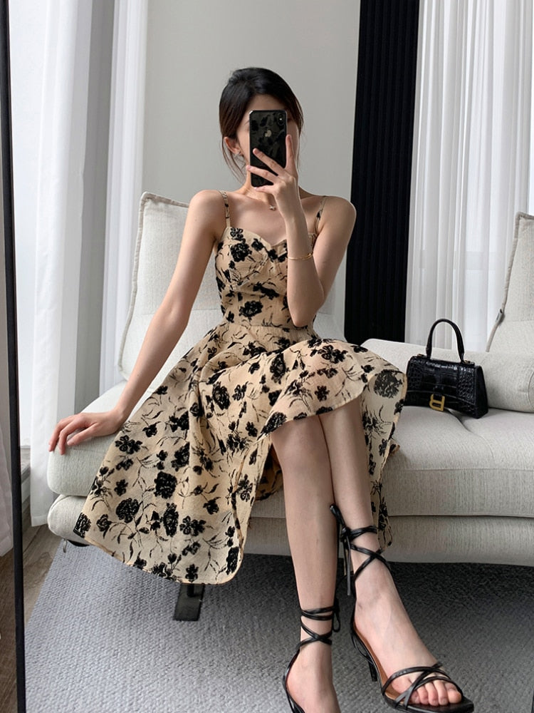 maoxiangshop Women Fashion Spaghetti Strap Prom Mini Dress Suit Elegant Sleeveless Slim Vestdios Female Bodycon Evening Party Clothes Summer