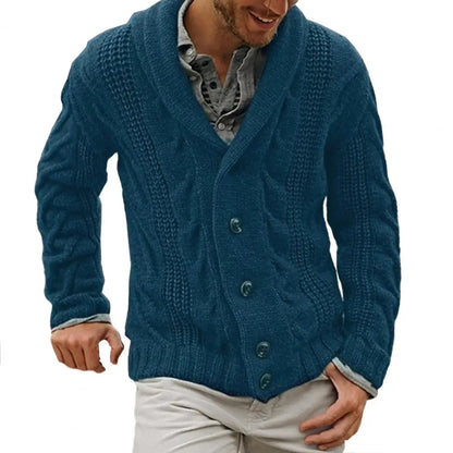maoxiangshop Men Sweater Jacket Cotton Blend Button Closure Men Knitwear Long Sleeve Fashion Cardigan Sweater For Autumn Winter