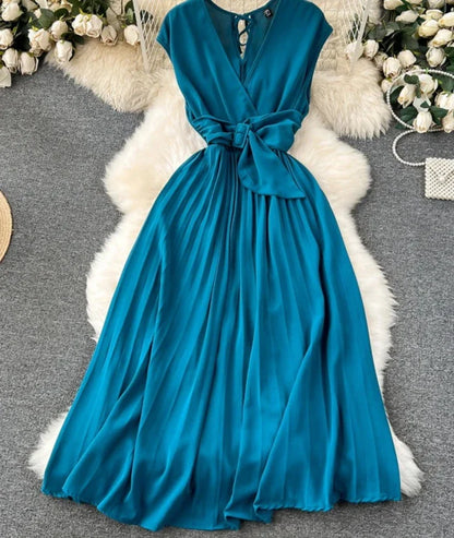 maoxiangshop Women Green Hollow Out Maxi Dress Solid Fashion Sleeveless Backless Female Dresses Elegant Casual Ruched Long Dress Summer