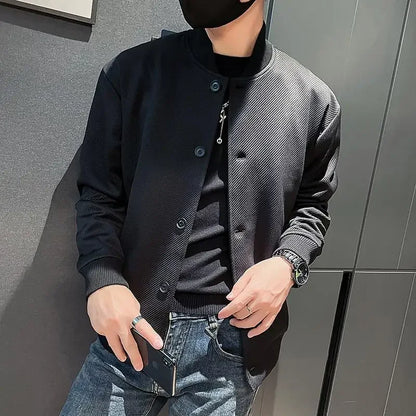 maoxiangshop High-Quality Male Bomber Casual JacKet Men's Autumn and Spring Outdoor Solid Color Jacket Sportswear Men's Jacket