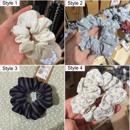 Floral Print Sweet Cute Scrunchie Woman Four Seasons Elastic Hair Rope Casual Scrunchies Style Can be Changed 4 Pcs/bag