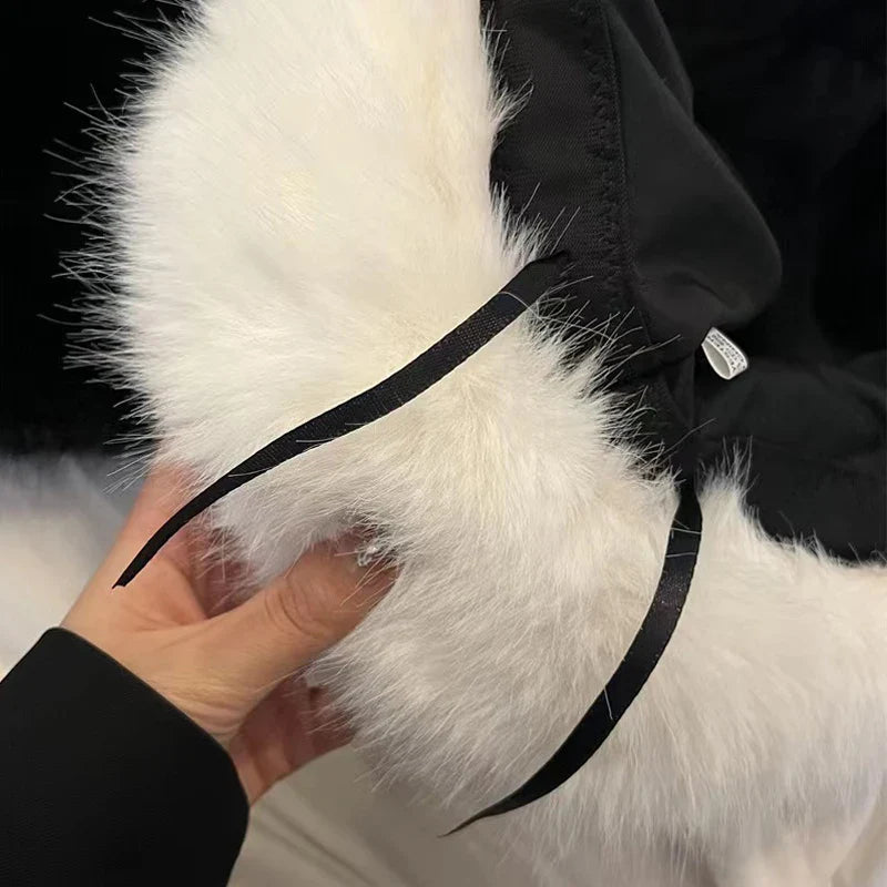 maoxiangshop  -  Y2K Fluffy Faux Fur Bucket Hat Women Winter Warm Thick Plush Ear Warmer Panama Fisherman Cap Lady Luxury Elegant Party Basin Hat