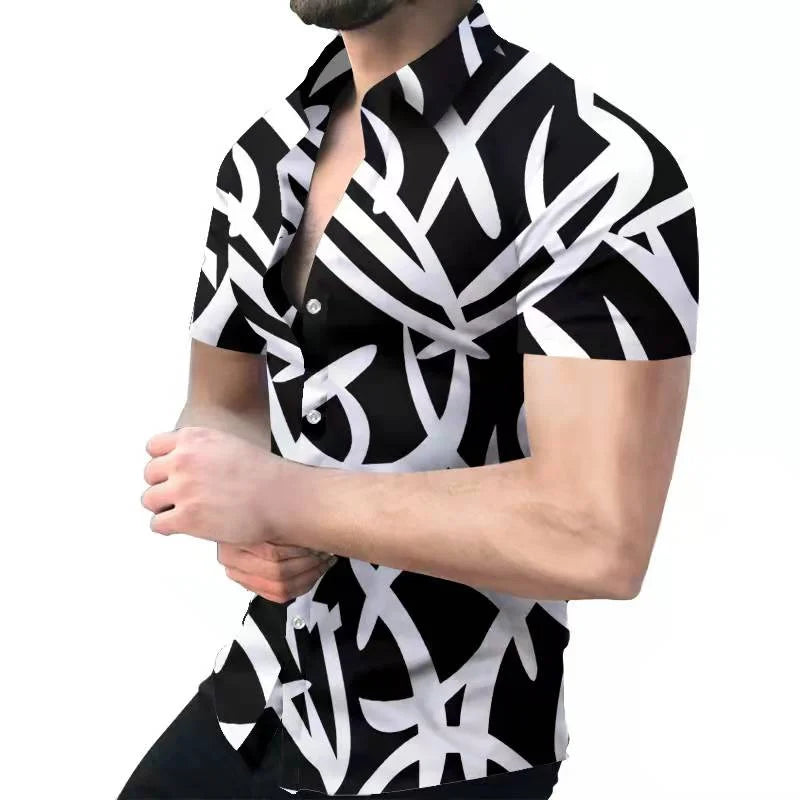 maoxiangshop 3D printed men's shirt New high quality Hawaiian Baroque short sleeve tops