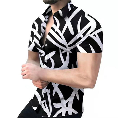 maoxiangshop 3D printed men's shirt New high quality Hawaiian Baroque short sleeve tops