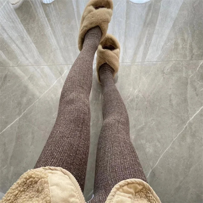 maoxiangshop  -  Women's High Waist Leggings Fashion Tight Luxury Pantyhose Spring Autumn Solid Super Elastic Street Female Stockings Y2k