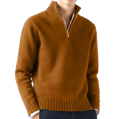 maoxiangshop New Men Long Sleeved Turtlenecks Sweaters Knitted Solid Color Streetwear oversized Breathable half zipper coats Basic Warm coats