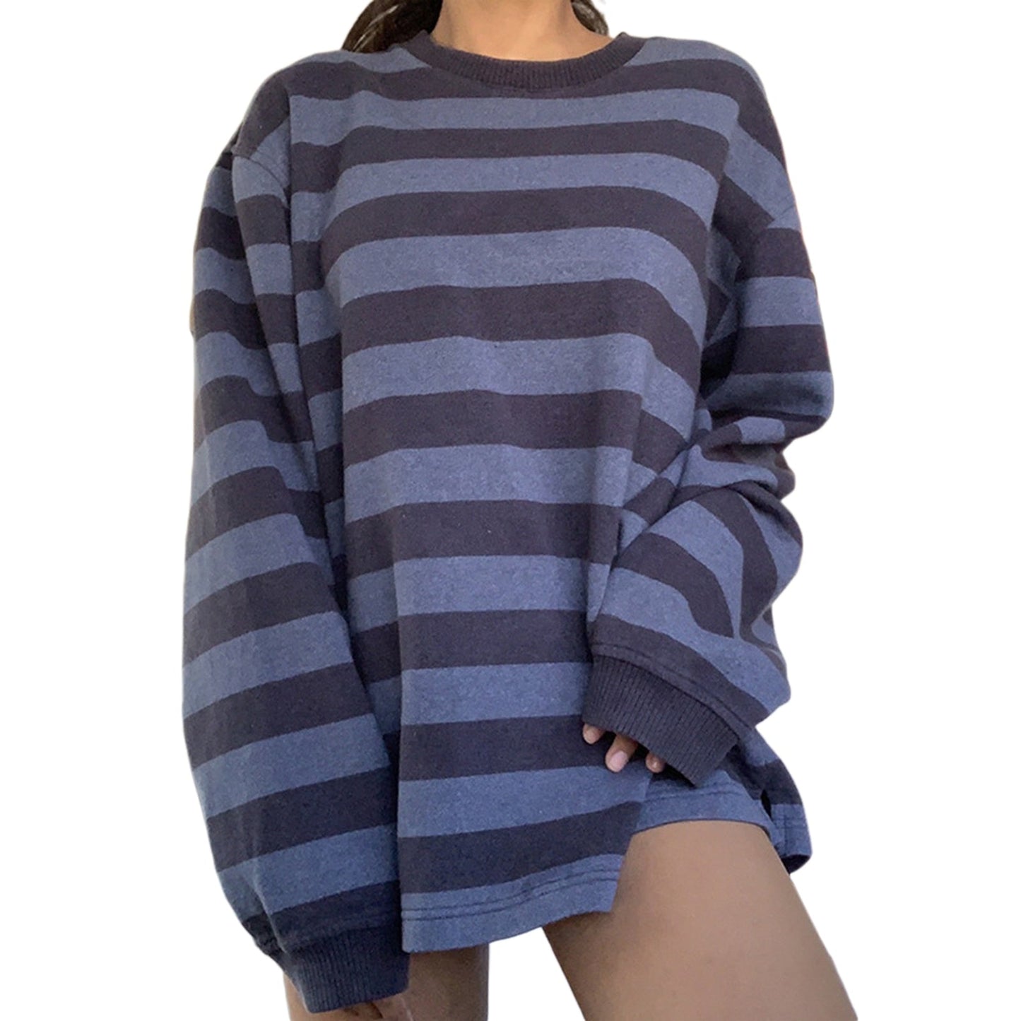Combhasaki Women Y2K Grunge Loose Pullover Sweatshirts Letter Print Casual Thickened Long Sleeve Tops Autumn Hoodie Streetwear